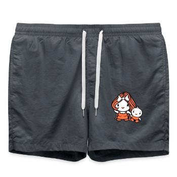 Canard Maman Enfant Dame Femme Femme Jolie Arc - Short de bain - charbon - Devant - AI Model Male 185 light (185cm)