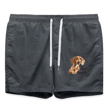 Dog lover - Swim Trunks - anthracite - Front - AI Model Male 185 light (185cm)