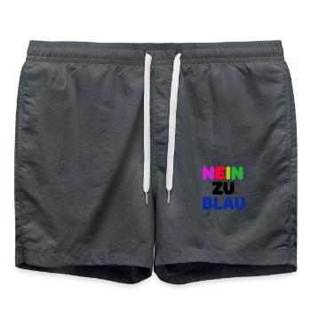 Nein zu blau 1 - Badeshorts - Anthrazit - Vorne - AI Model Male 185 light (185cm)