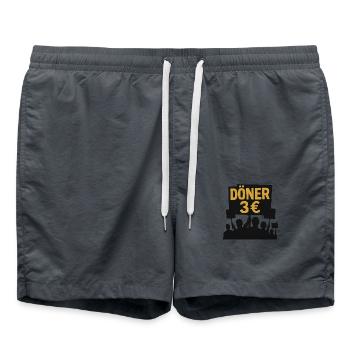 Döner 3€ - Badeshorts - Anthrazit - Vorne - AI Model Male 185 light (185cm)