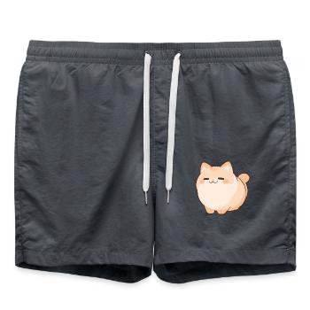 Blobby Cat - Cute Cat Pet Comic - Badeshorts - Anthrazit - Vorne - AI Model Male 185 light (185cm)