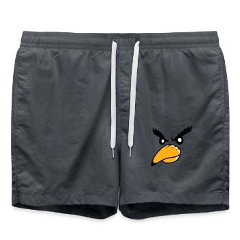 Corbeau oiseau Peeps Mal Cool Drôle Bande dessinée Humour Amusant - Short de bain - charbon - Devant - AI Model Male 185 light (185cm)