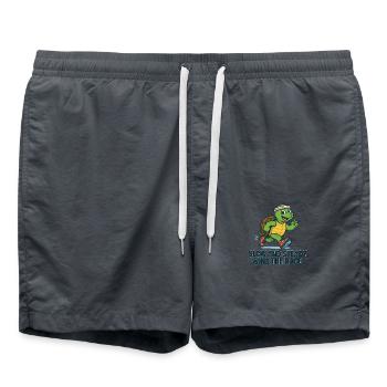 Chemise de course Funny Turtle – Slow & Steady - Short de bain - charbon - Devant - AI Model Male 185 light (185cm)