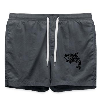Style de tatouage tribal élégant Orca - Short de bain - charbon - Devant - AI Model Male 185 light (185cm)