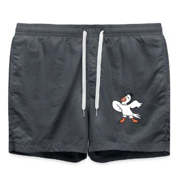 Seagull bird dancing celebrating happy happy fun - Swim Trunks - anthracite - Front - AI Model Male 185 light (185cm)