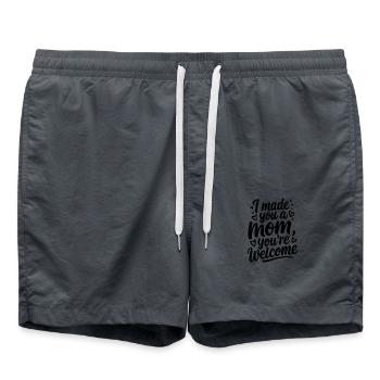J’ai fait de toi une maman, tu es la bienvenue - Short de bain - charbon - Devant - AI Model Male 185 light (185cm)