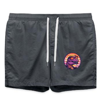 Dinosaure T-Rex Cool Summer - Short de bain - charbon - Devant - AI Model Male 185 light (185cm)