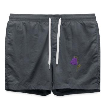 Blumen - Badeshorts - Anthrazit - Vorne - AI Model Male 185 light (185cm)