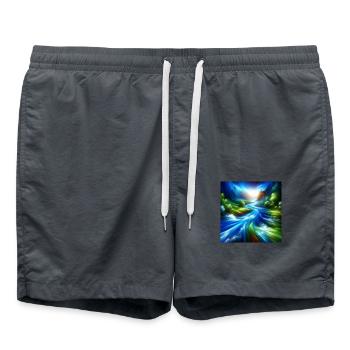 Rivière qui coule - Short de bain - charbon - Devant - AI Model Male 185 light (185cm)