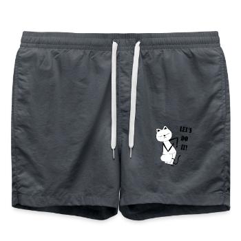 Nekochan Antonio: Let's do it ! - Swim Trunks - anthracite - Front - AI Model Male 185 light (185cm)