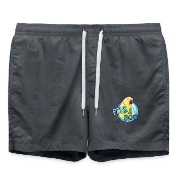 yellow collared parakeet "Peek-a-boo" - Swim Trunks - anthracite - Front - AI Model Male 185 light (185cm)