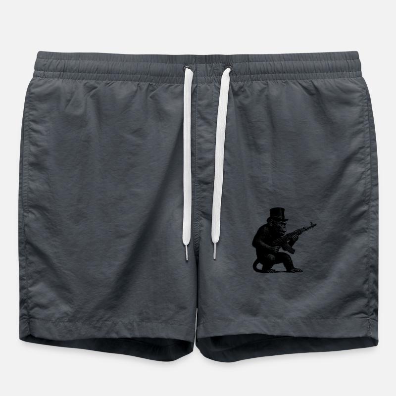 Monkey with machine gun - Swim Trunks - anthracite