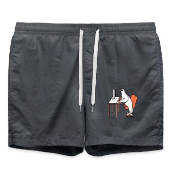 Pigeon Works Office Computer Keyboard Mouse Gamer - Swim Trunks - anthracite - Front - AI Model Male 185 light (185cm)