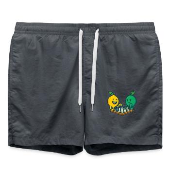 Duel d’échecs - citron contre citron vert - Short de bain - charbon - Devant - AI Model Male 185 light (185cm)