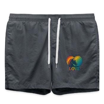 L’amour des chevaux - Short de bain - charbon - Devant - AI Model Male 185 light (185cm)