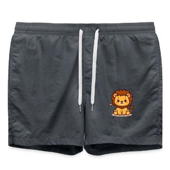 Petit lion – Courageux et mignon - Short de bain - charbon - Devant - AI Model Male 185 light (185cm)