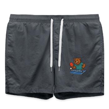 Tischtennis Bär - Badeshorts - Anthrazit - Vorne - AI Model Male 185 light (185cm)