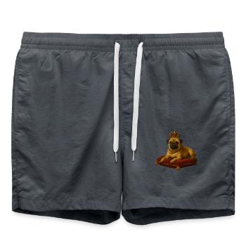 Mops der König - Badeshorts - Anthrazit - Vorne - AI Model Male 185 light (185cm)