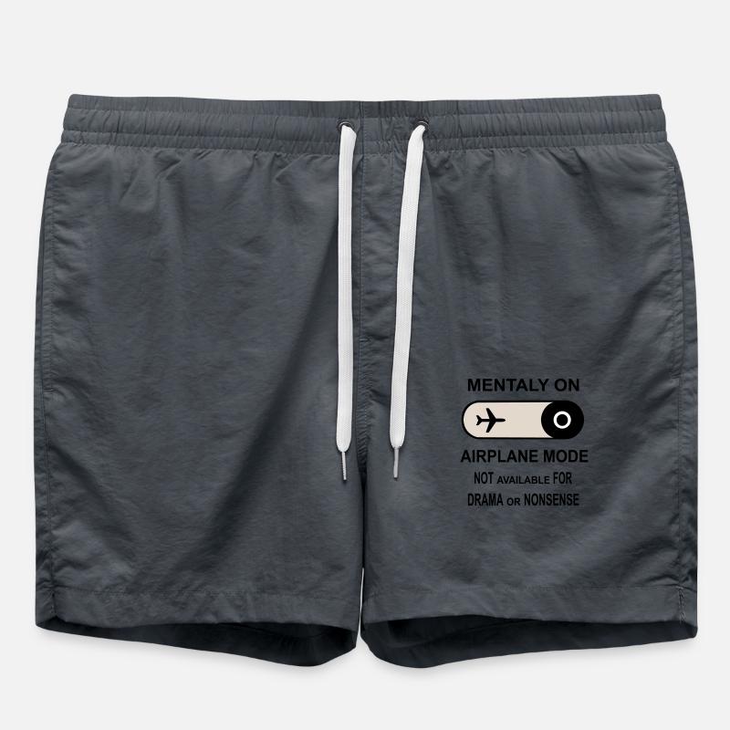 Mentally on Airplane Mode - Swim Trunks - anthracite