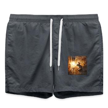 Graffiti Maus Lampe Rost Metall urban Streetart - Badeshorts - Anthrazit - Vorne - AI Model Male 185 light (185cm)