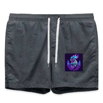 Coq néon - Short de bain - charbon - Devant - AI Model Male 185 light (185cm)