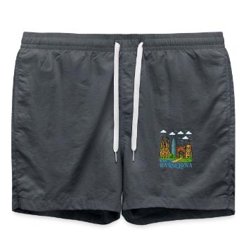 Ville de Barcelone - Short de bain - charbon - Devant - AI Model Male 185 light (185cm)