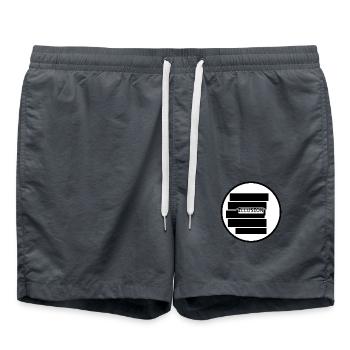 „ILLUSION – Was du siehst, trügt“ - Badeshorts - Anthrazit - Vorne - AI Model Male 185 light (185cm)