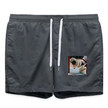 Sports - Hockey sur glace, le gardien de but récupère le palet - Short de bain - charbon - Devant - AI Model Male 185 light (185cm)