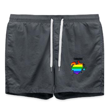 Compton rainbow - Swim Trunks - anthracite - Front - AI Model Male 185 light (185cm)