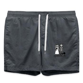 Forever bound in bonds of love; lifelong - Swim Trunks - anthracite - Front - AI Model Male 185 light (185cm)