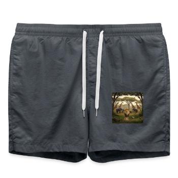 Tierabenteuer im Dschungel - Badeshorts - Anthrazit - Vorne - AI Model Male 185 light (185cm)