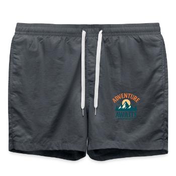 Adventure Awaits – Explore More - Short de bain - charbon - Devant - AI Model Male 185 light (185cm)