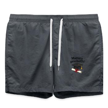 Matura geschafft! – Glückwunsch Shirt 2025 - Badeshorts - Anthrazit - Vorne - AI Model Male 185 light (185cm)