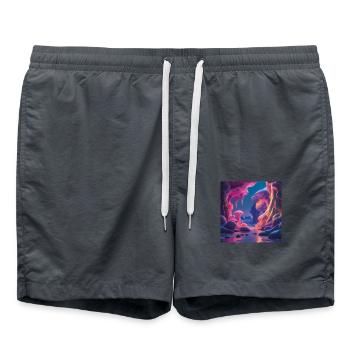 Hypersurréalisme - Short de bain - charbon - Devant - AI Model Male 185 light (185cm)