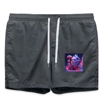 Hypersurréalisme - Short de bain - charbon - Devant - AI Model Male 185 light (185cm)