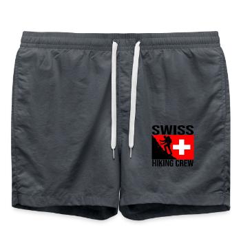 Swiss Hiking Crew Chemise de randonnée - Short de bain - charbon - Devant - AI Model Male 185 light (185cm)