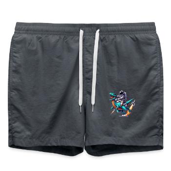 astronaut dinosaurier - Badeshorts - Anthrazit - Vorne - AI Model Male 185 light (185cm)