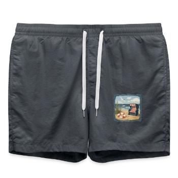 Collage de plage de la mer Baltique pour le bon sentiment de vacances - Short de bain - charbon - Devant - AI Model Male 185 light (185cm)