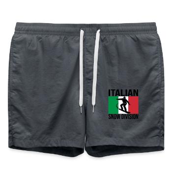 Italian Snow Division Snowboard Tee - Badeshorts - Anthrazit - Vorne - AI Model Male 185 light (185cm)