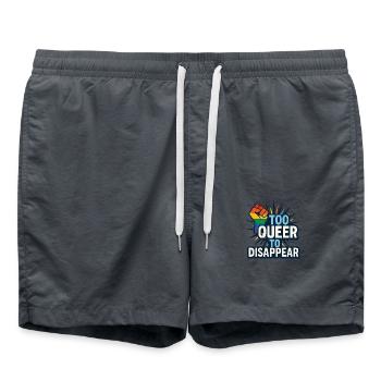 Too queer to disappear. - Badeshorts - Anthrazit - Vorne - AI Model Male 185 light (185cm)