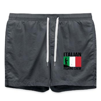 Italian Fishing Crew Angler-Shirt - Badeshorts - Anthrazit - Vorne - AI Model Male 185 light (185cm)