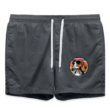 Beagle Hund Cool - Badeshorts - Anthrazit - Vorne - AI Model Male 185 light (185cm)