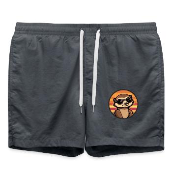Meerkat Cool Comic - Swim Trunks - anthracite - Front - AI Model Male 185 light (185cm)