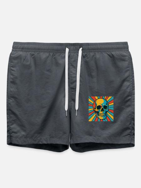 Explodierter Farbtopf Totenkopf - Badeshorts - Anthrazit