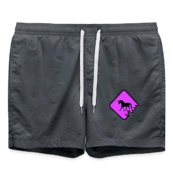 Unicorn Warning Sign Danger Caution Cute - Swim Trunks - anthracite - Front - AI Model Male 185 light (185cm)