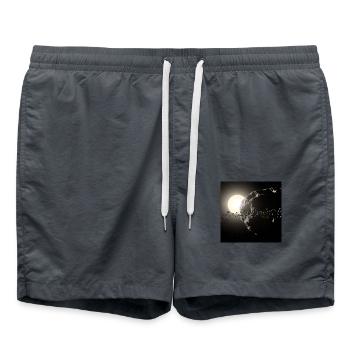 Moon and starry sky - Swim Trunks - anthracite - Front - AI Model Male 185 light (185cm)