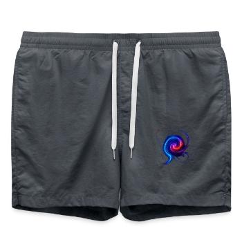 Cosmic Flow – eine Sammlung von lebendigen, galaktischen - Badeshorts - Anthrazit - Vorne - AI Model Male 185 light (185cm)
