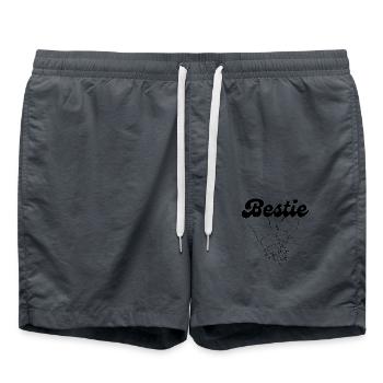 Bestie - Hände halten - Freundschaft - Badeshorts - Anthrazit - Vorne - AI Model Male 185 light (185cm)