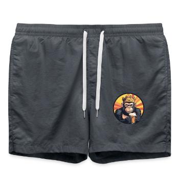 Monkey Beer - Swim Trunks - anthracite - Front - AI Model Male 185 light (185cm)