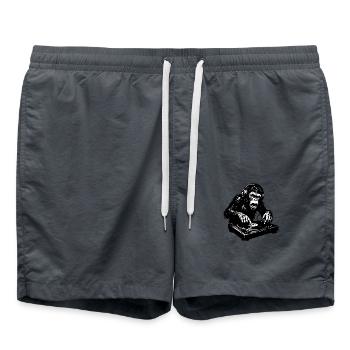 Singe DJ sauvage jouant de la musique forte - Short de bain - charbon - Devant - AI Model Male 185 light (185cm)